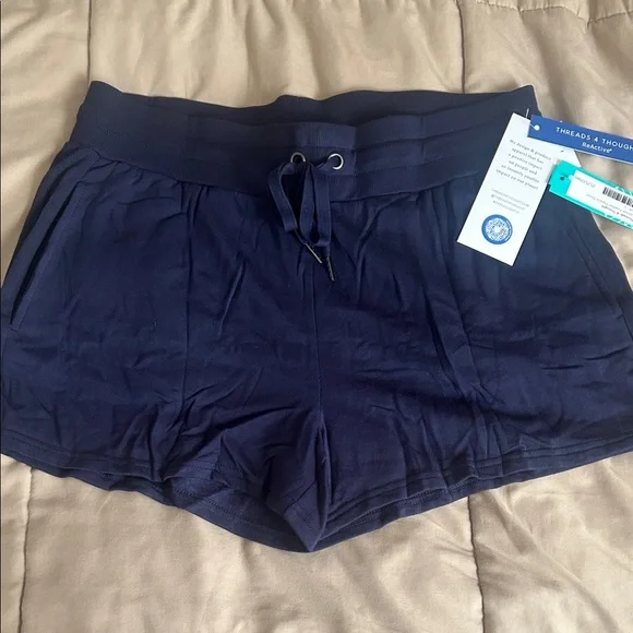 Threads 4 Thought Women's Dark Blue Athletic Shorts - Picture 1 of 1